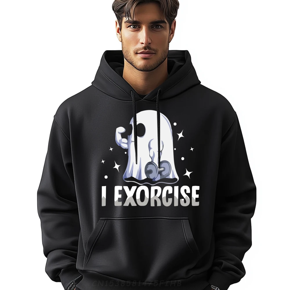 Funny Gym Exercise Workout Spooky Halloween Ghost I Exorcise Fashion Hoodies Men Men Clothes