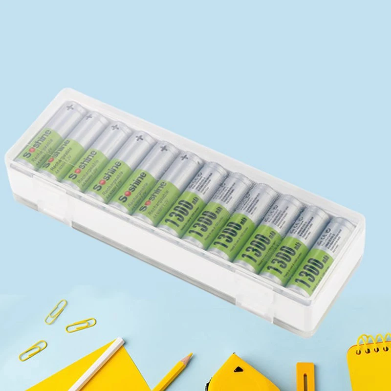 AA Battery Storage Case Holder Organizer Compact PC Battery Box For 24pcs AA Or 14500 Batteries Water-Resistant And Easy To Carr