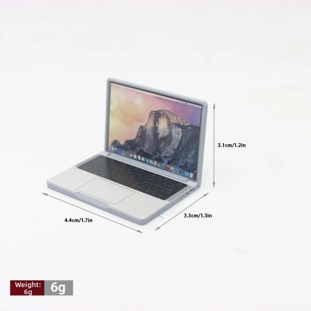 Nuovo simpatico computer portatile di simulazione Mini 1:12 casa delle bambole in miniatura artigianato in lega 2 colori decorazione casa delle bambole computer