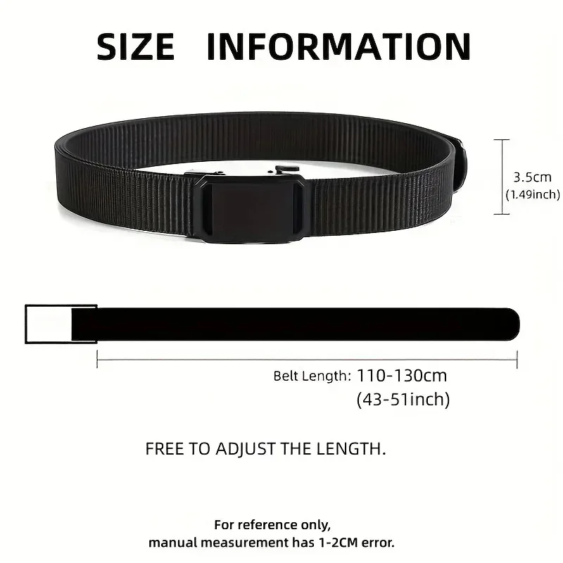 New Automatic Buckle Belt, Canvas Tactical Workwear Casual Outdoor Military Training Pants Belt For Men, image 3