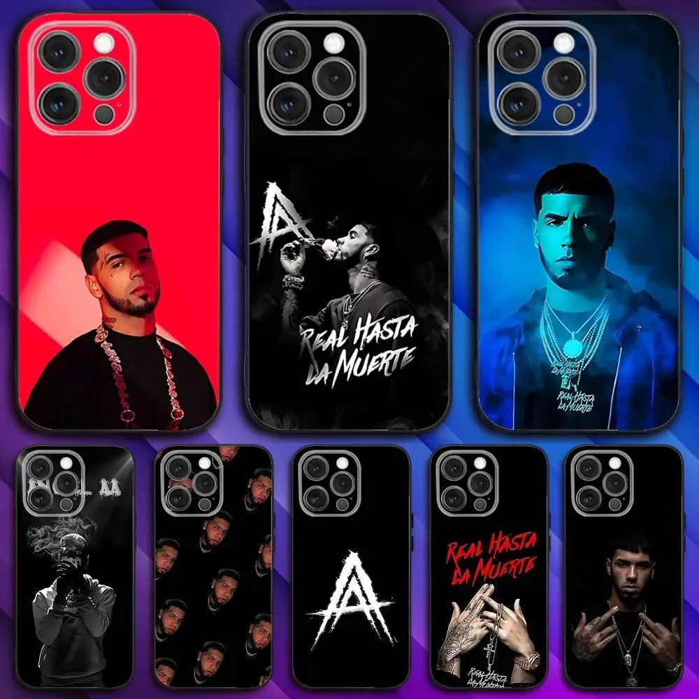 

Чехол для телефона Rapper A-Anuel AA для iPhone 17,16,15,14,13,12,11,Pro,Max,Plus,X,XS,SE4,E,Mini,мягкий черный чехол