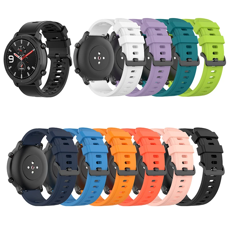 20mm Silicone Strap For Huami Amazfit GTS 4/2 Mini GTS 3 2e/Bip U Pro Watch band For Samsung Galaxy watch 7-5 pro 6/4 Classic