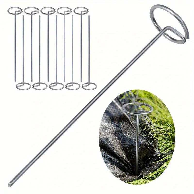 

50-100 шт. шипы для газона типа G, колышки для заземления во дворе, садовые колышки для травы, ткань, заземляющие колышки, уличная палатка с круглой головкой, квадратные колышки Gardeni