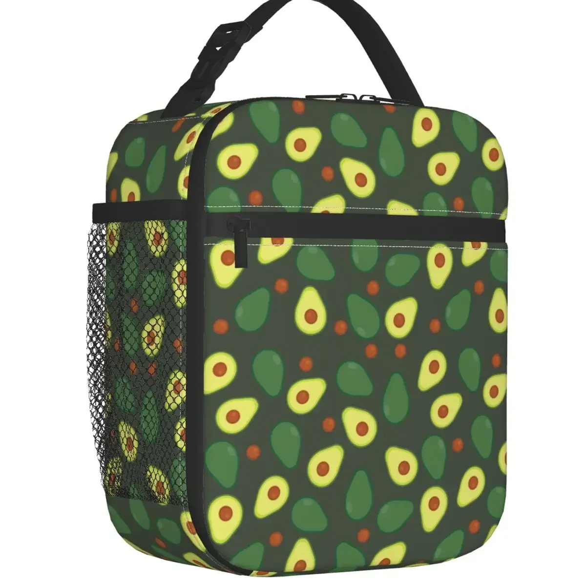 

Avocado Print Insulated Lunch Tote Bag for Women Resuable Thermal Cooler Food Lunch Box Kids School Children