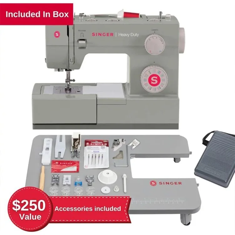 Heavy Duty Holiday Bundle - 4452 Heavy Duty Sewing Machine with Extension Table & 2 Presser Feet | Strong Motor, 110 Stit