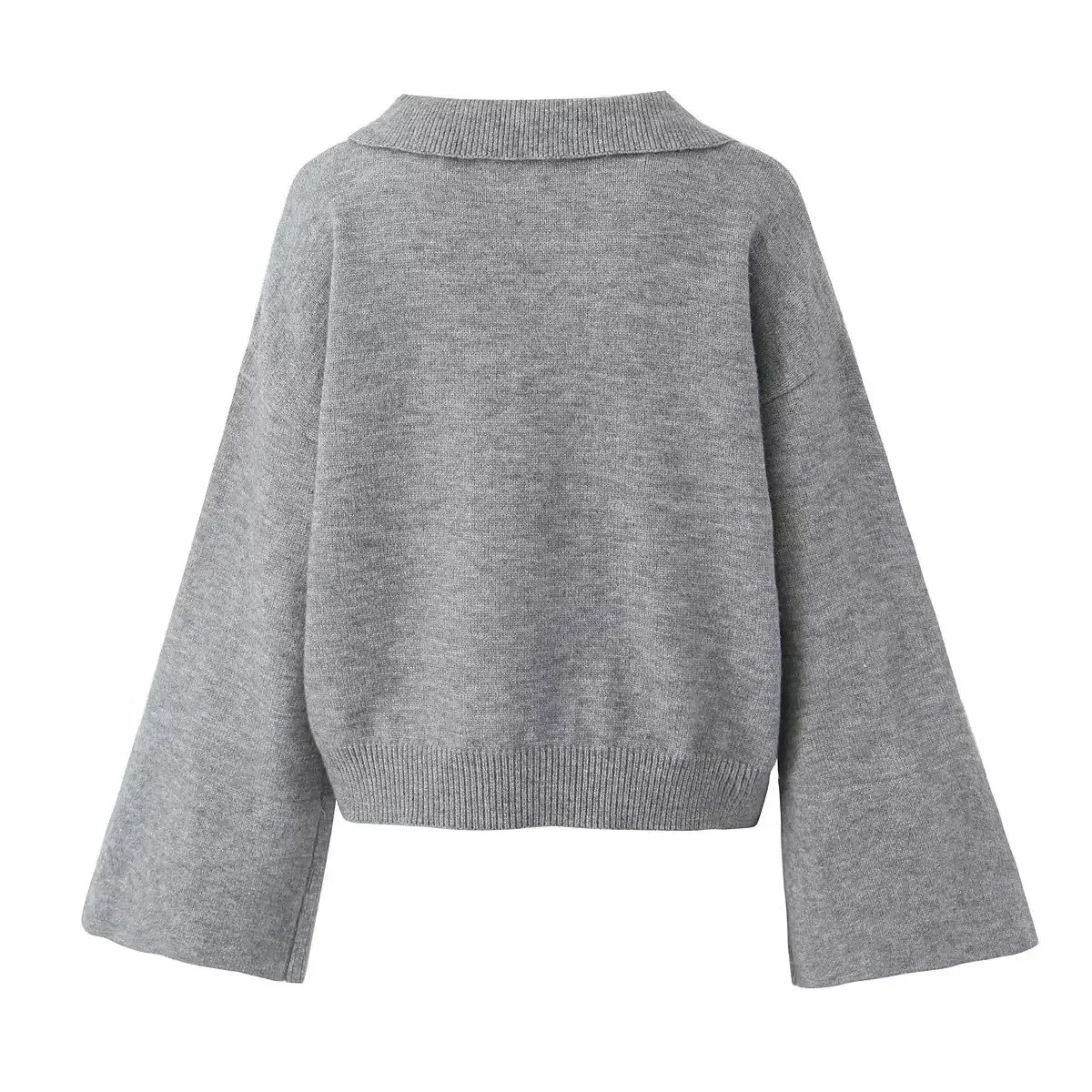 女性のファッション秋/冬プルニットポロネックニットセーター女性ヴィンテージロングワイドスリーブ多用途女性プルオーバー