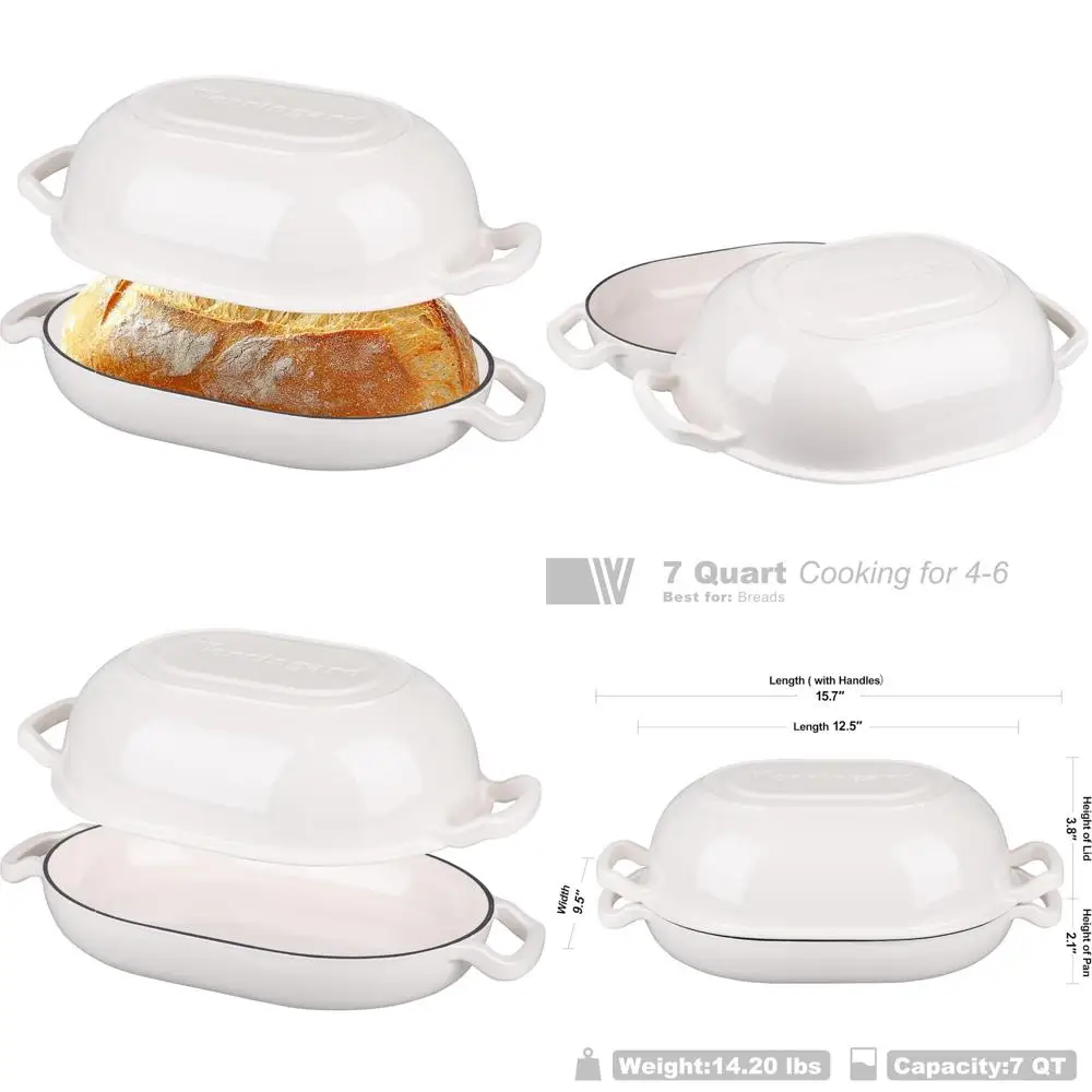 

Чугунная печь для хлеба на закваске, голландская духовка для домашней выпечки, идеально подходит для мясных рулетов и хлеба с крышкой