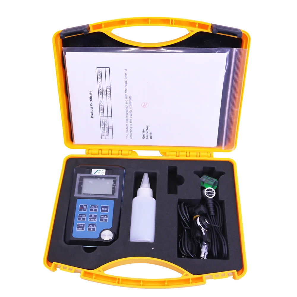 Misuratore di spessore ad ultrasuoni digitale portatile SW7 Due modalità di misurazione: modalità di rivestimento sottile e modalità di rivestimento spesso Precisione: ± 0,05