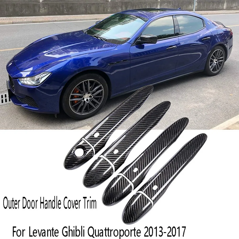 Carbon Fiber Outer Door Handle Cover Trim Decoration for Maserati Levante Ghibli Quattroporte