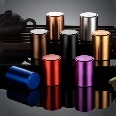 Portable Metal Stash Jar for Herb Tobacco Airtight Smell Proof Waterproof Storage Container Stash Box Smoke Accessories