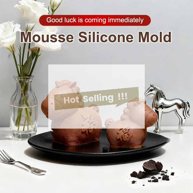 

Cartoon Horse Shape Silicone Cake Mousse Mold Horse Design Stereoscopic Chinese New Year DIY Decor Dessert Making Tools[HGPD]