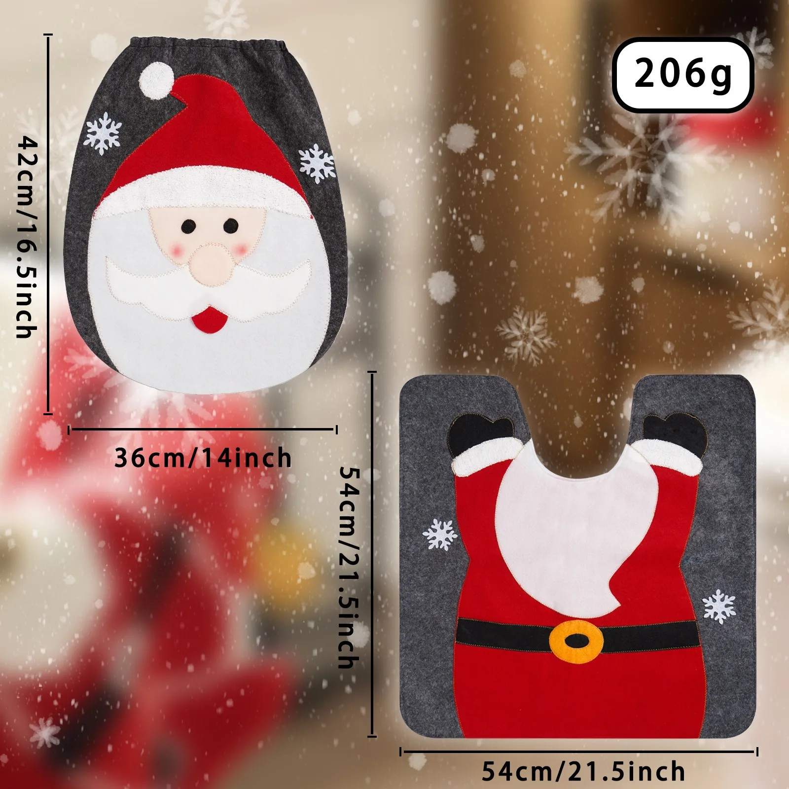 

Funny Christmas Toilet Decoration Cartoon Santa Claus Snowman Elk Toilet Seat Floor Mat Merry Chistmas Decor Happy New Year 2026