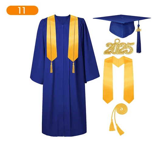 Imagen 2 del producto 2025Disfraz de graduación para adultos, vestido de despedida de soltero, uniforme académico para niño, niña, fotografía de graduación, bata de actuación, conjunto de sombrero