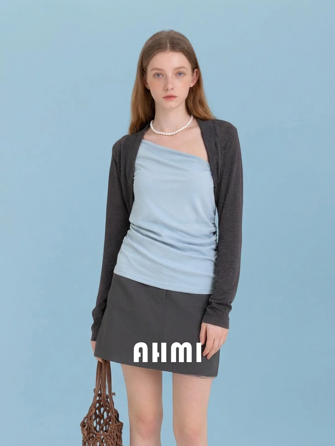 

AHMI Casual Sle Splice T-irt Women's Long Sve Slim Fit Asymmetrical oulder Casual Comfortable Breathable Spring Top