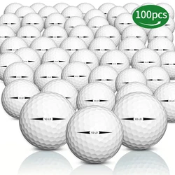 Caiton 100pcs 2-Layer Golf Balls - 332 Dimple, Max Distance, Spin Control, Durable, Precision - For Golf Training & Play