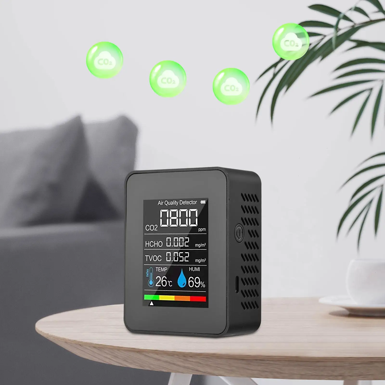 

High Accuracy Air Quality Meter with Sound Alarm Real Time Display Portable Analyzer for Indoor Outdoor Monitoring