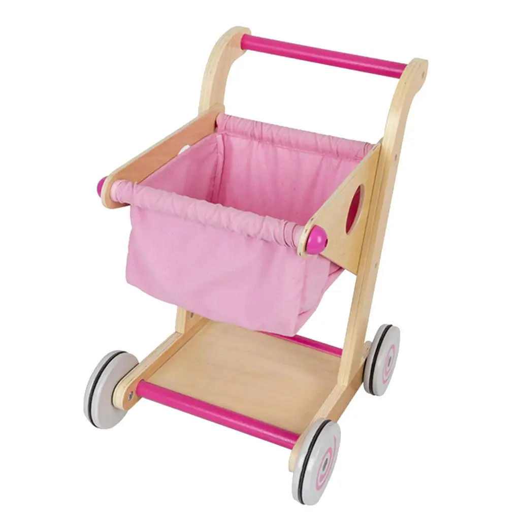 

WOODEN SHOPPING TROLLEY Preschool Toddler Toddler Wooden Carriage