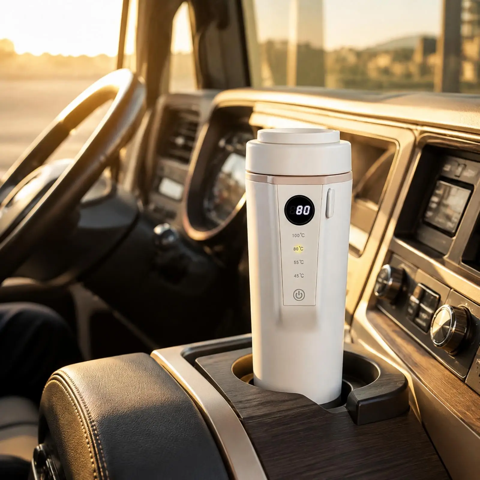 Portable Electric Kettle for Car 500ml Stainless Steel Heating Cup with USB Ports and Dry Boil Protection