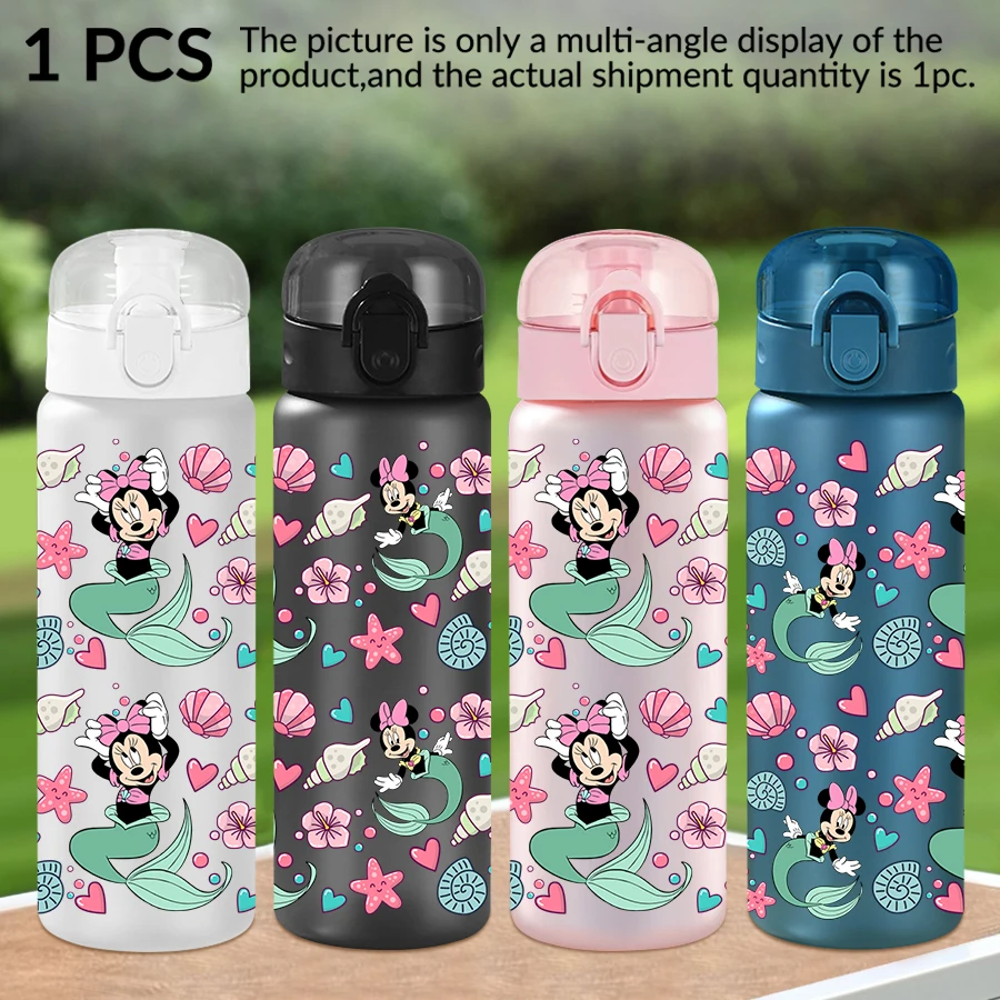 

1Pc Disney, Minnie, Mermaid pattern 26oz plastic water bottle, outdoor sports water cup birthday/back to school gift