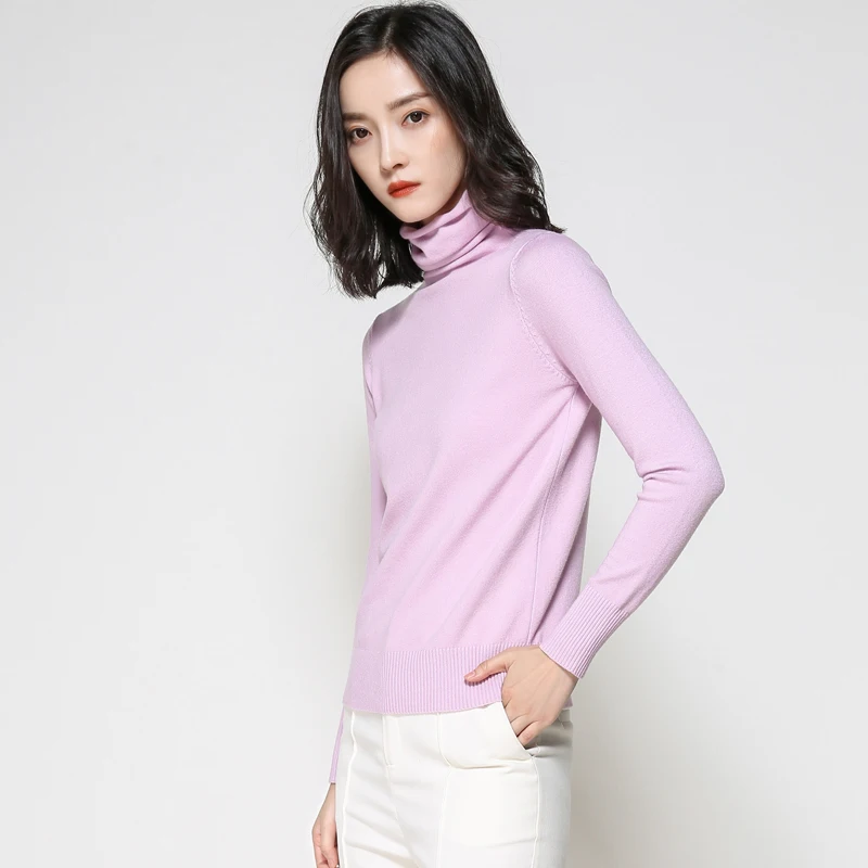 2023 New Temperament elegant Cashmere sweater women  Spring and Autumn turtleneck  loose cashmere sweater women