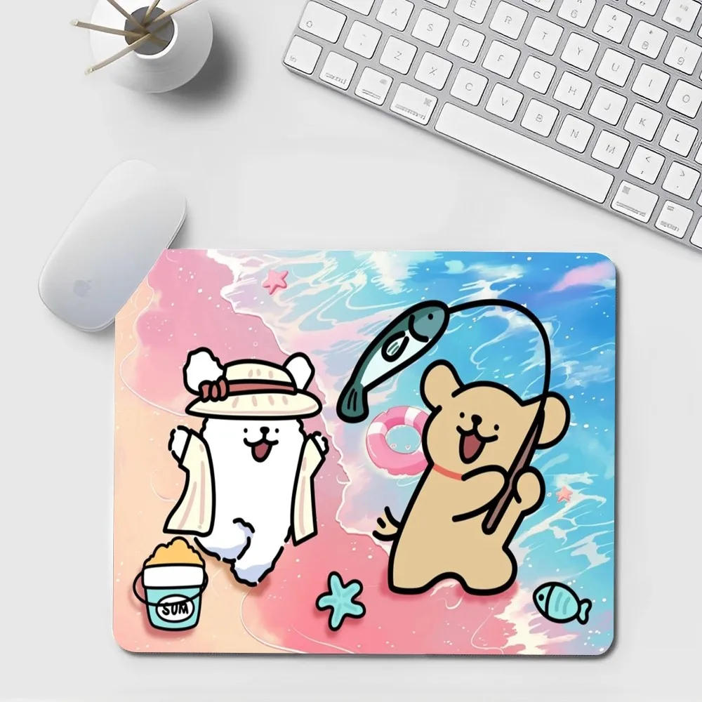 Korea line puppy Maltese Floor Mat Small Office Computer Desk Mat Table Keyboard Big Mouse Pad Laptop Cushion Non-slip Decor