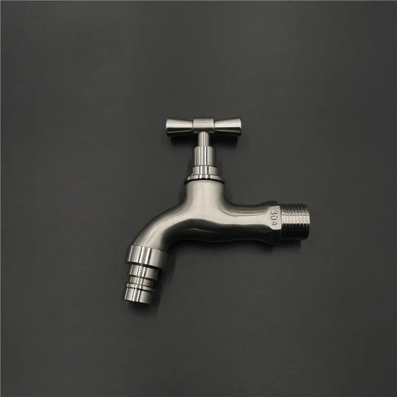 Bathroom 304 Stainless Steel Faucet Wall Mounted  Outdoor Bibcock Garden Wash Basin Mop Faucet Wall Faucet