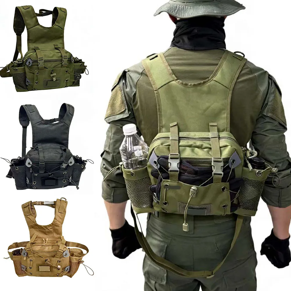 

Tactical Multifunctional Outdoor Hiking Backpack 3 Way Convertible Waist Sling Shoulder Bag Waterproof EDC Storage Pounch