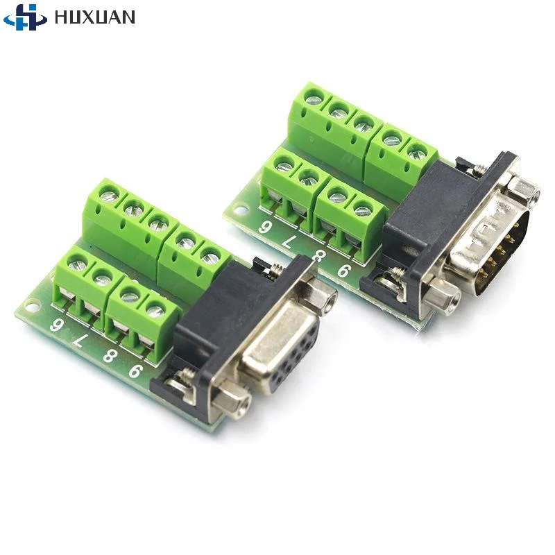 1Pcs DB9 Serial COM Transfer-free Solder Terminals RS232 Male Female Connector