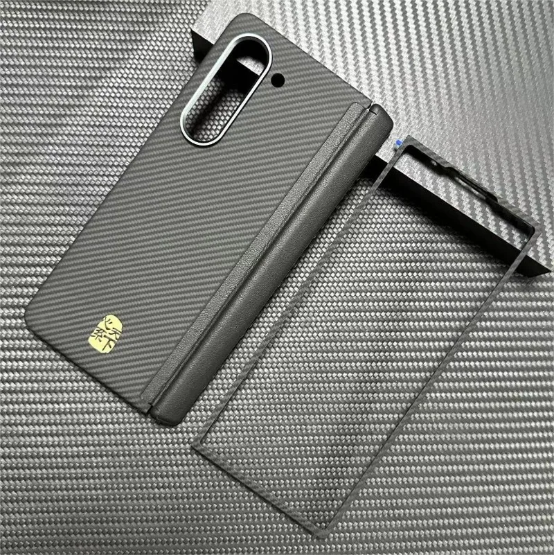 Magnetic Case for Samsung Galaxy Z Fold 6 Central Axis Carbon Fiber Case Aramid Fiber Covers Ultra-thin Protective Case