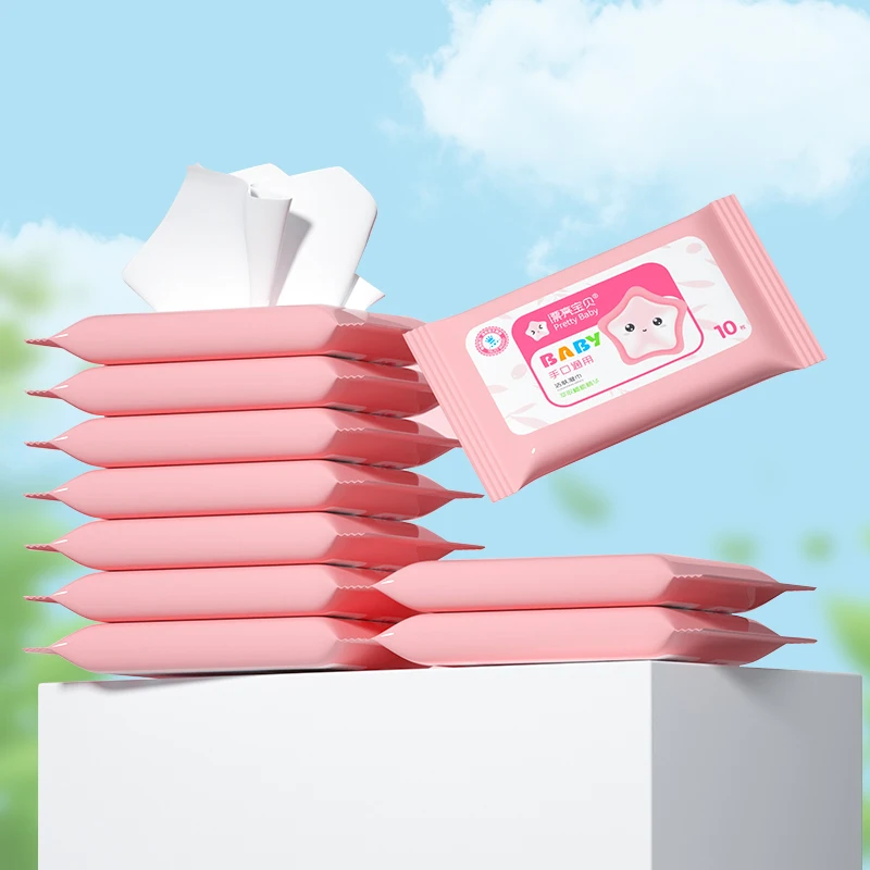 Pretty Baby Hand and Mouth Cleaning Wipes 10 Count (pack of 10)