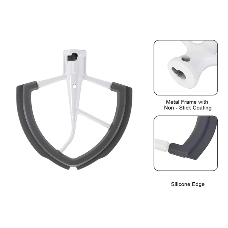 PHFU-5X Flex Edge Beater For Kitchenaid Bowl-Lift Stand Mixer - 6 Quart Dough Mixing Paddle With Flexible Silicone Edges