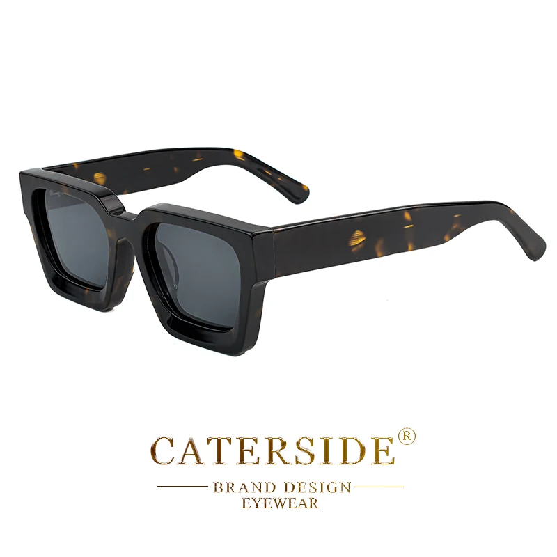 CATERSIDE Retro Polarisierte Quadratische Sonnenbrille Herren Hochwertiger Acetat-Rahmen Damen Sonnenbrillen Fahren Sport Oculos De Sol UV400