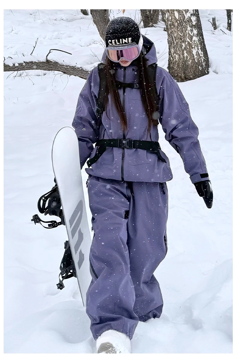 John Snow 2026 Ski-Jacke & -Hose im amerikanischen Stil, Unisex, wasserdicht, thermisch, Snowboard-Mantel, lockere Passform, Wintersport für Herren und Damen – Detail 36