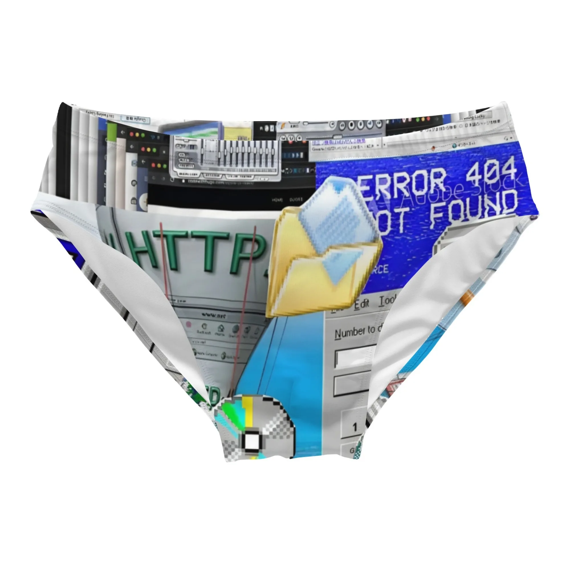 System Pop-up Pixel Trunks Y2K Vaporwave Skin-friendly Men's Triangle Swim Trunks Water Park Surfing Personalized Edgy Swimsuit