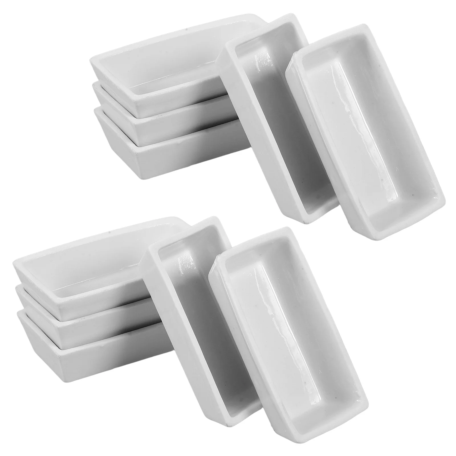

10Pcs High Temperature Resistant Ceramic Crucible Dish Large Capacity Laboratory Ash Weighing Burning Holder Weighing Dish