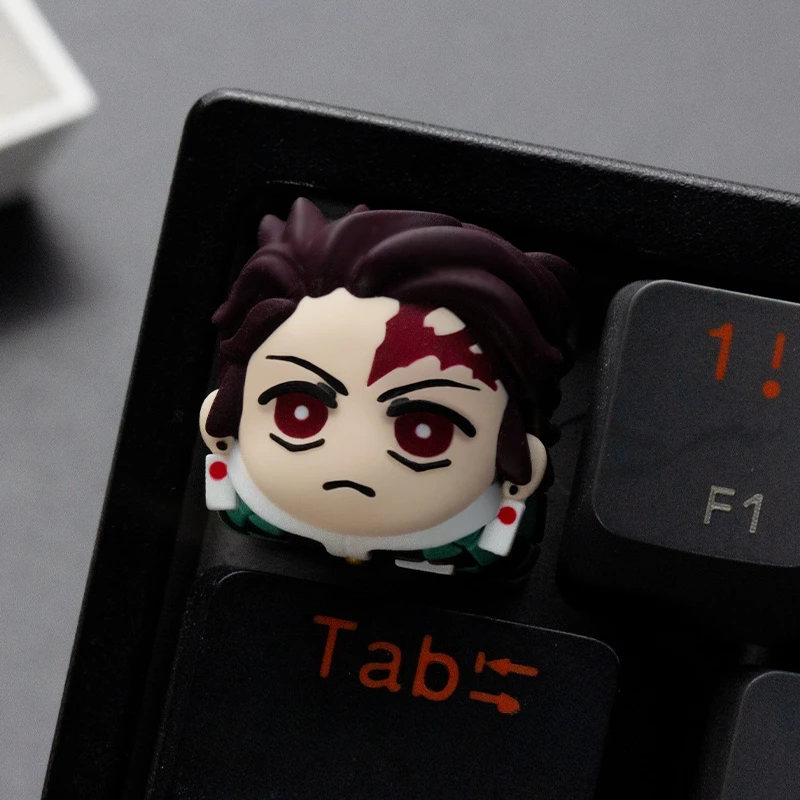 Demon Slayer Tanjiro Kamado Tokitou Muichirou Exquisite High-Value Cartoon Keycap Creative Anime Merchandise Cross-Shaft Keycap