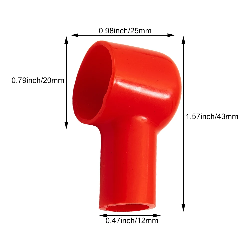 20PCS Battery Terminal Cover Boots 12x20mm Insulated Protective Lug-Caps Red Black For Car Marine Truck Motorcycle-ATV