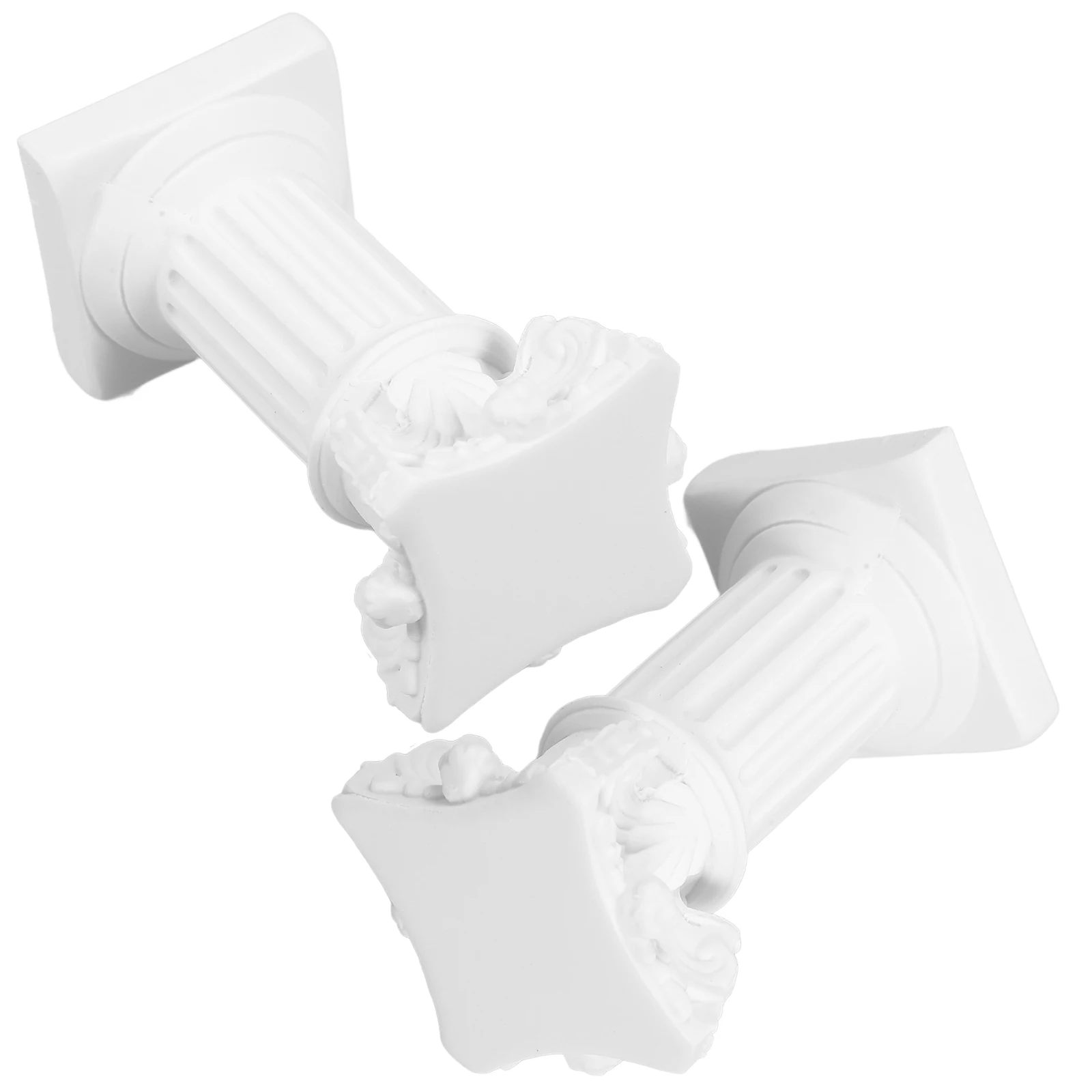 

2 Pcs White Roman Column Holders Resin Material Home Decor Party Photo Props Mini Greek Stand Tabletop Ornament