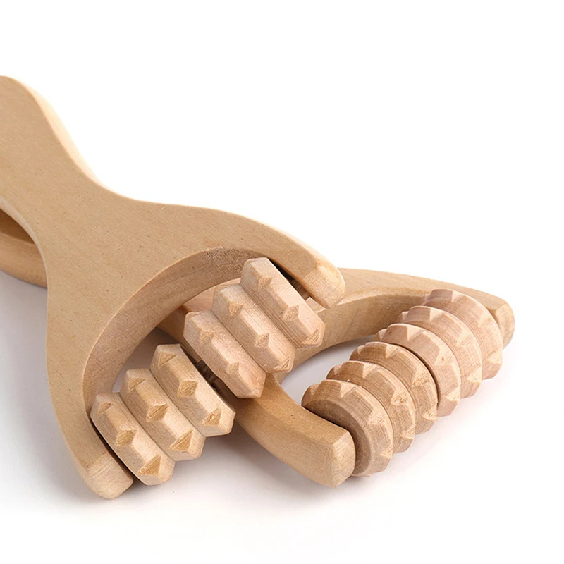 Wooden Roller Massager Therapy Body Massager Face Shoulder Neck Hand Push Rolling Massager Body Soothing Relaxing Massage Tools