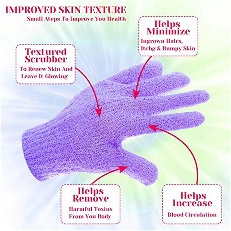 Toalla de baño mágica, exfoliante, libre de frotar, elástico, fuerte, barro, frotar, guantes de baño de cinco dedos