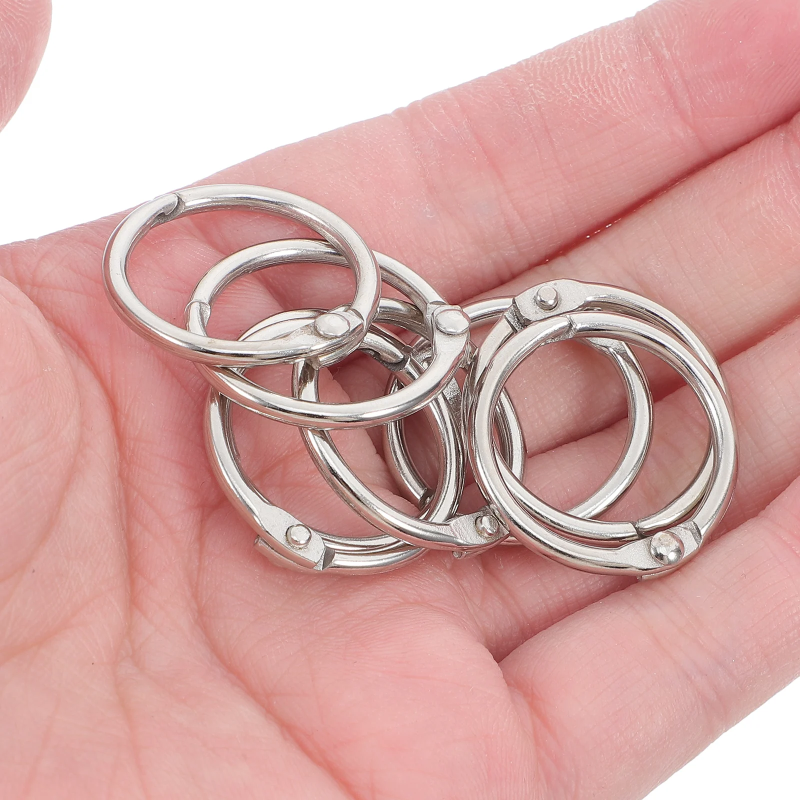 

100Pcs 20Mm Book Rings Easy Open Close Snap Mechanism Binding Circles for Loose Sheets Cards Crafts Key Holders