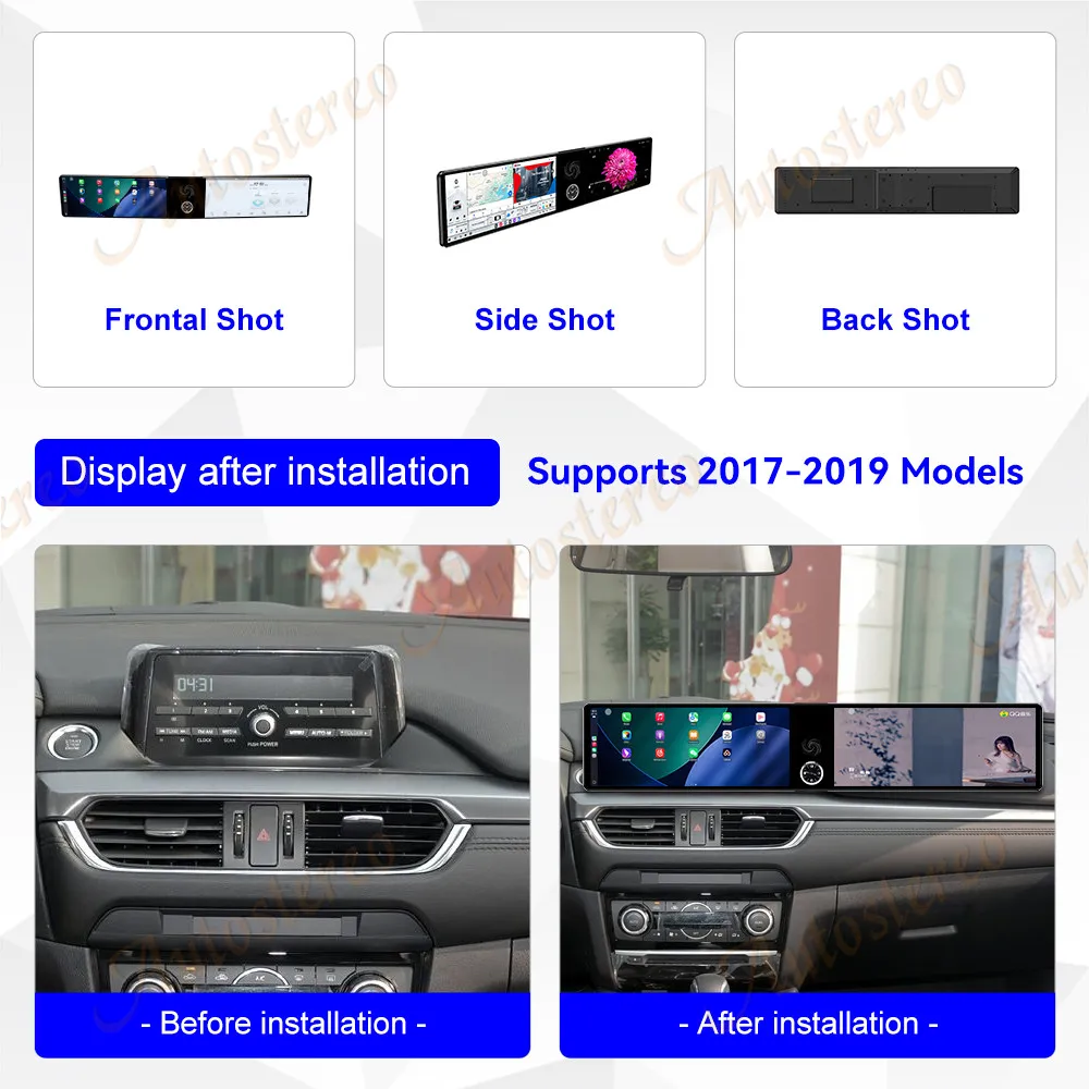 المزدوج 12.3 بوصة شاشة Carplay أندرويد 14 سيارة لتحديد المواقع والملاحة لمازدا أتينزا 2017-2019 رئيس وحدة مشغل وسائط متعددة راديو السيارة Aut #2