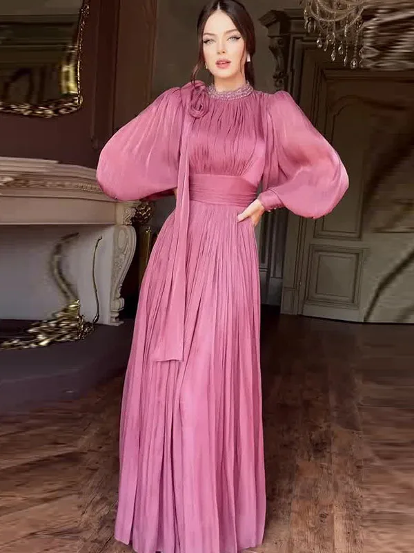 

Элегантная женская длинная юбка Ele Faion: новая коллекция весна-лето, свободный крой, утягивающая талия, из полиэстера, с рукавами-фонариками и молнией