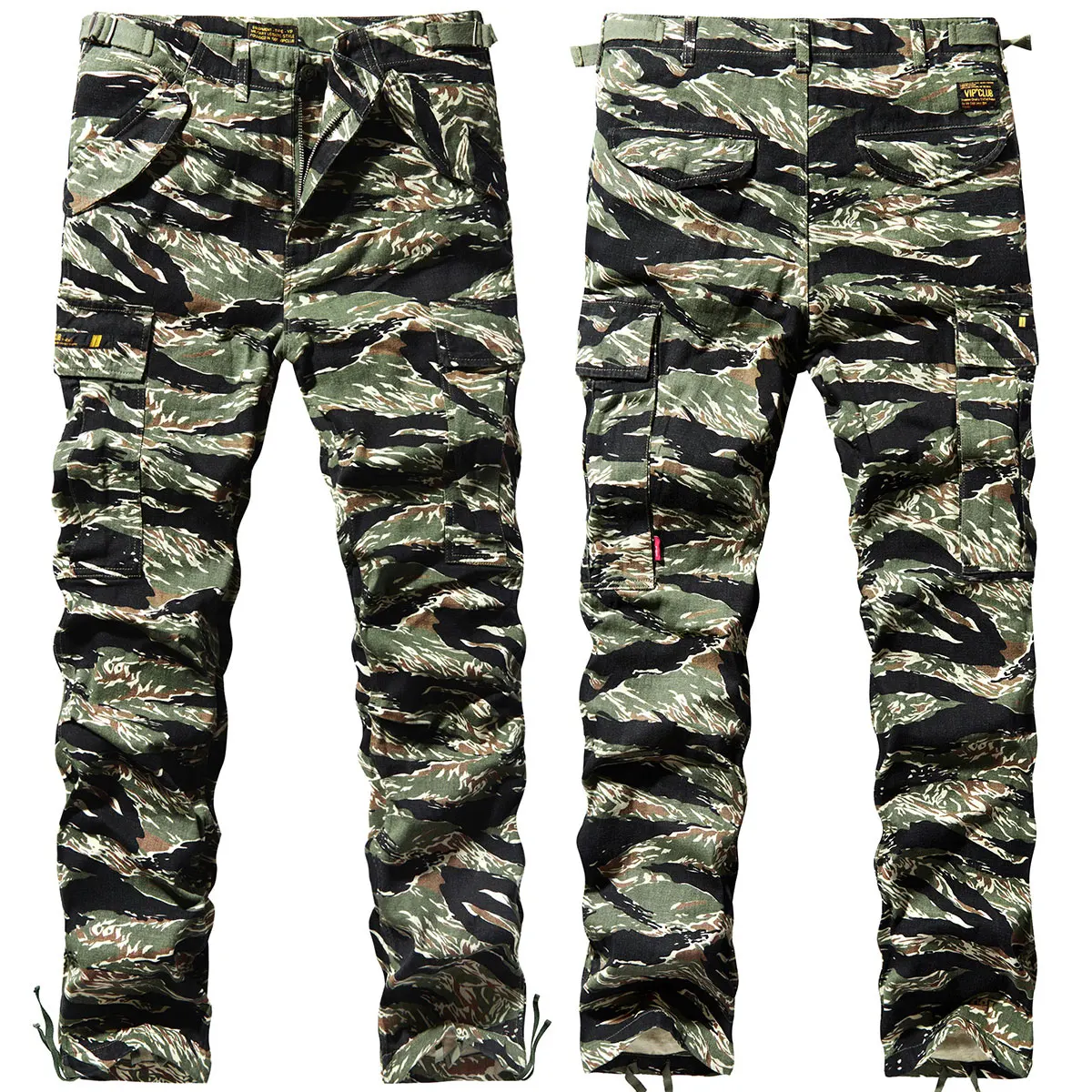 

VIP American Retro Camouflage Loose Fit Casual Pants for Men with Multiple Pockets Straight Leg Workwear Trendy Wide Leg Vers...