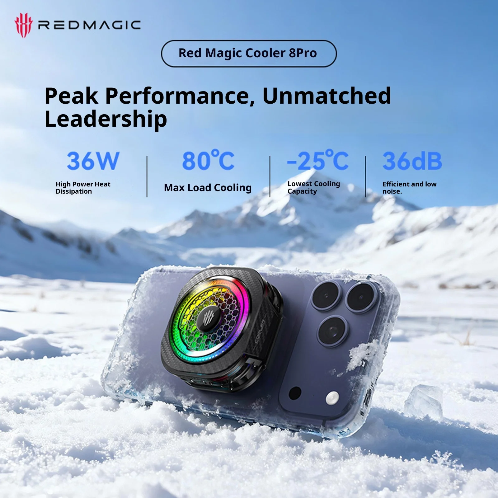 RedMagic 8Pro Magnetic Back Clip Phone Cooler Cooling Magnetic Attraction For Phone Gaming Live Streaming Accessories Gamer Gift view 3