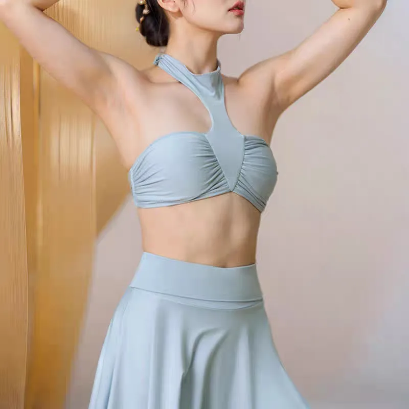 

2026 Women Halter Tie Wrap Sports Bra Removable Pads Tube Top Yoga Vest Running Fitness Workout Athletic Tops