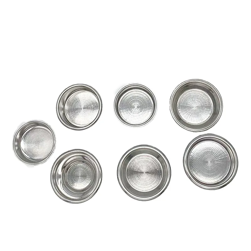 1Pcs 304 Stainless Steel Coffee Filter Basket Single 1 Cup Double 2 Cup 51/54/58mm Portafilter Single/Double/Four Person