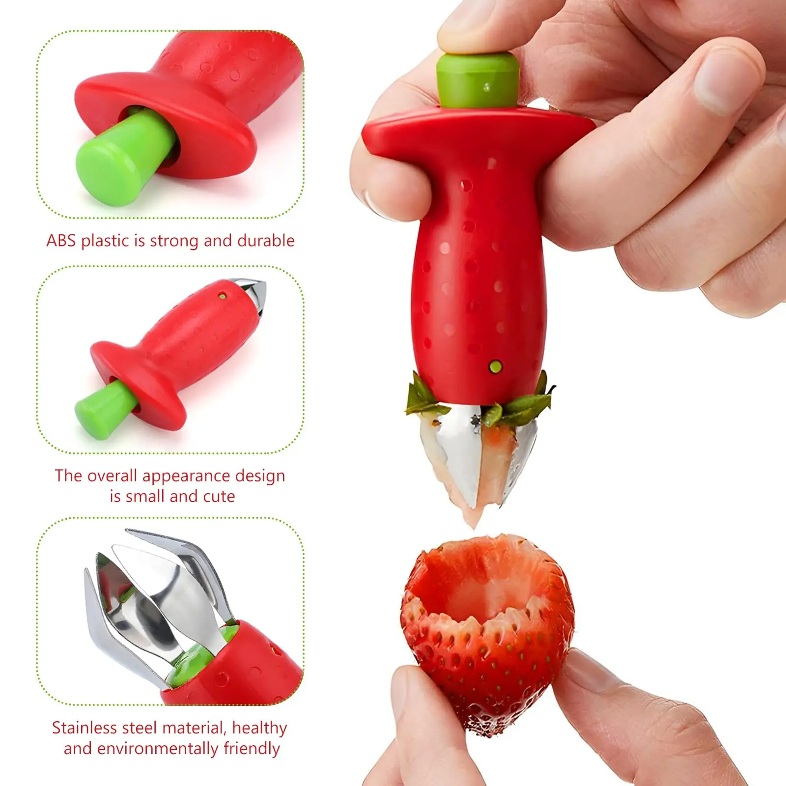 Strawberry Huller Pineapple Cutters Tomato Stalks Remover Fruit Leaf Stem Remover Knife Strawberry Leaf Cleaner Kitchen Tool