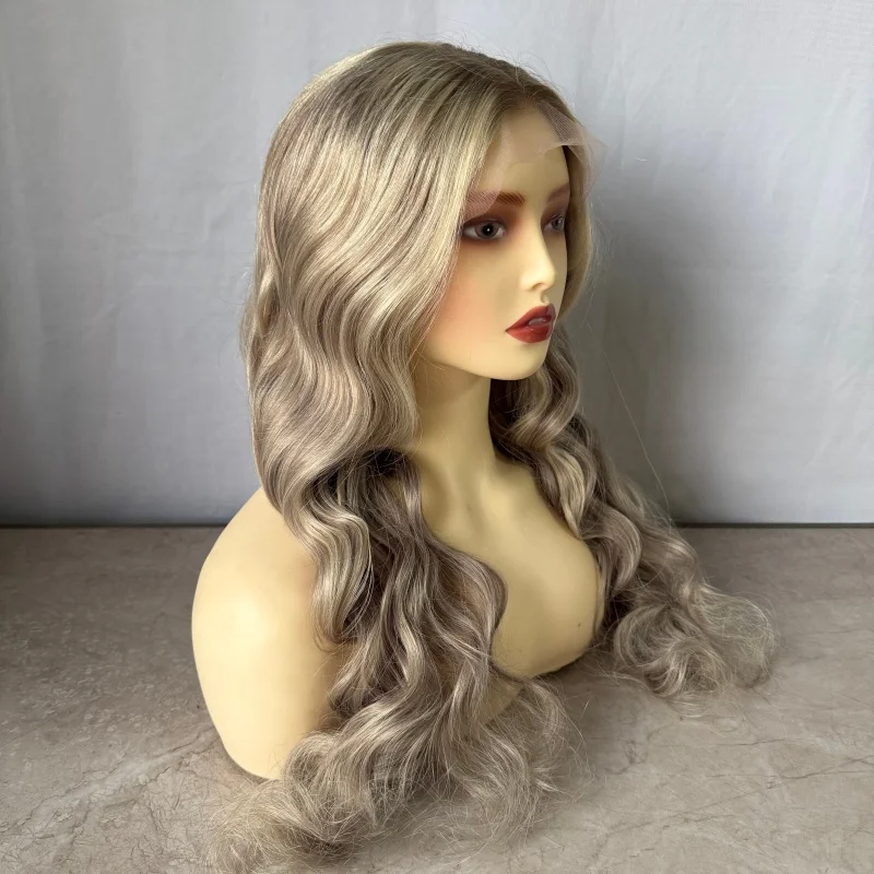 

Бесклеевой Highlight Hd Полный парик фронтальной части шнурка Человеческие волосы Ombre Цветные медовые блондинки Парики из человеческих волос Объемная волна для женщин Полный кружевной