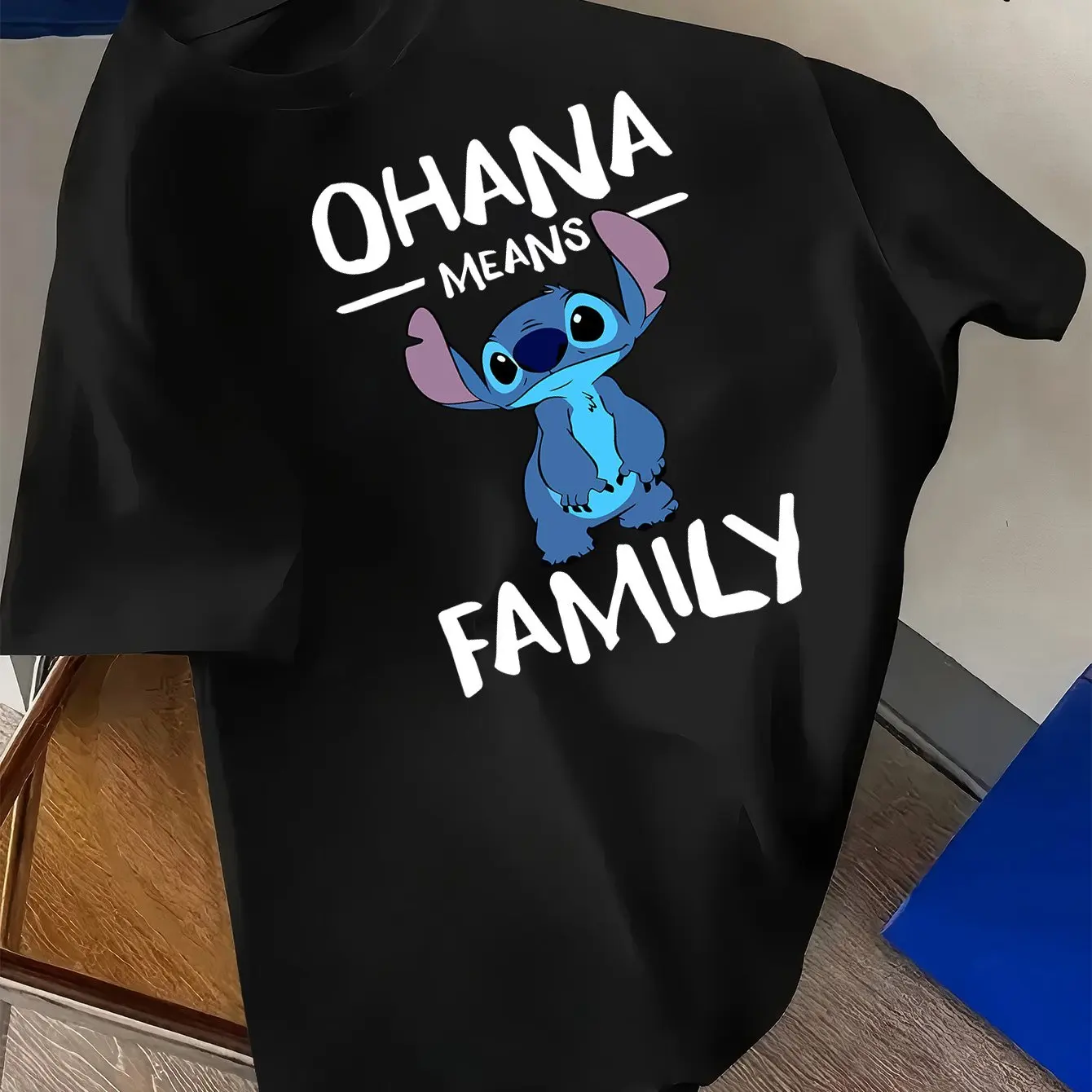 

Футболка с узором Disney Stitch, хлопковая мужская и женская уличная одежда, повседневная модная свободная футболка большого размера с короткими рукавами, унисекс, наряд для мероприятий